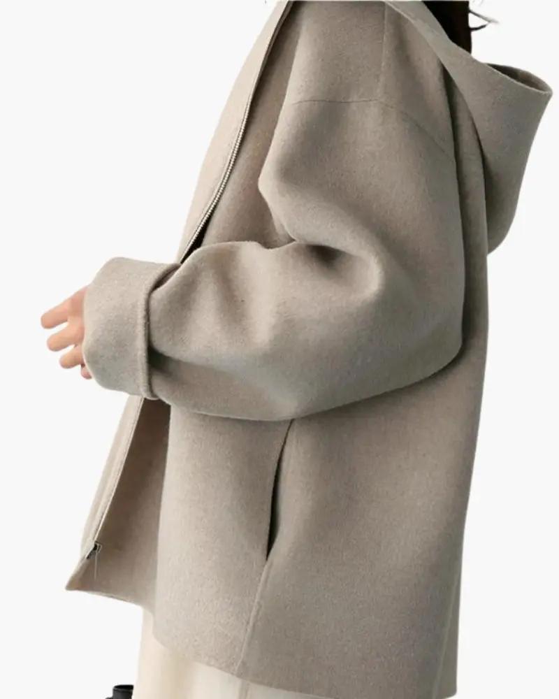 Manteau zippé en laine Marlow