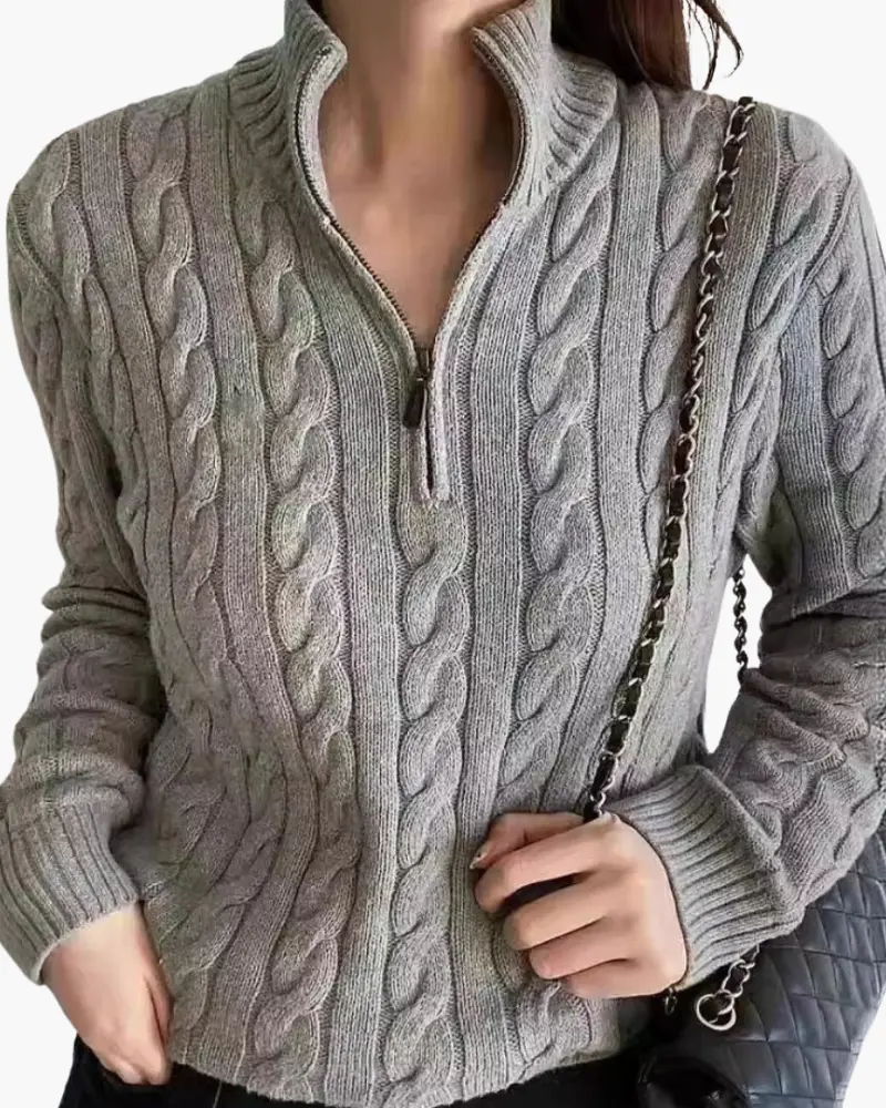 Pull Verbier à demi-zip pour femme