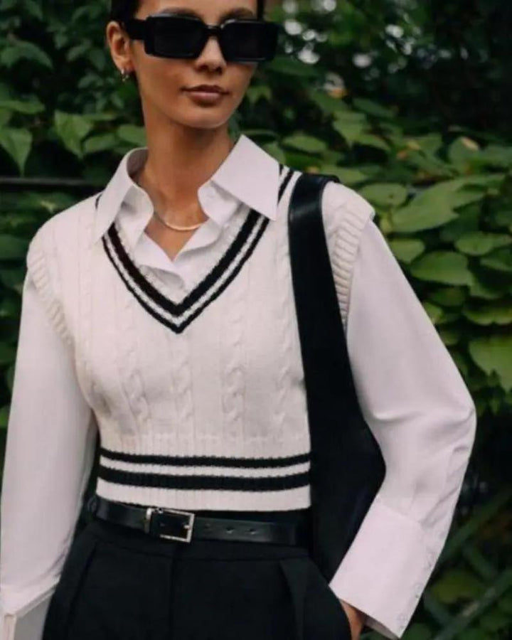 Gilet en maille riche pour femme